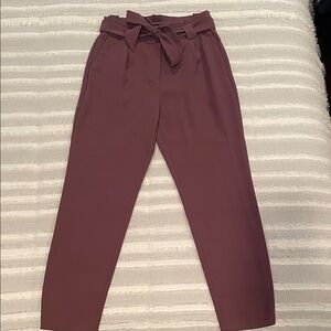 Express Mauve Ankle Pants with Tie-Waist